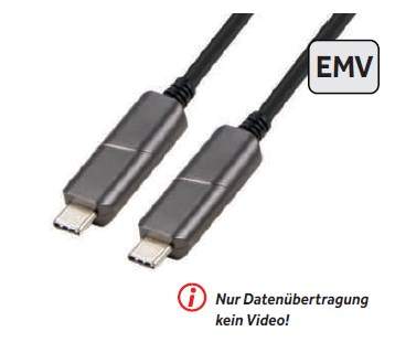 TTL USB-C Hybrid Kabel (AOC, Daten) St./St. schwarz, 30m