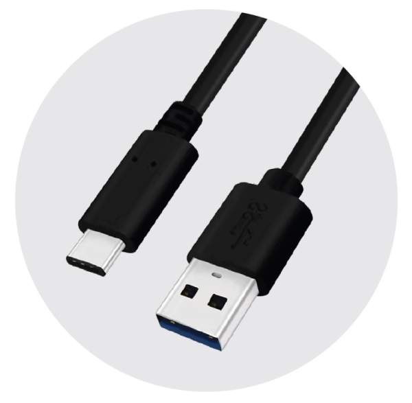 TTL USB-C auf USB-A Kabel, 1,8m St./St. schwarz